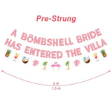 A Bombshell Bride Has Entered The Villa Banner, Bachelorette Party Tropical Decor