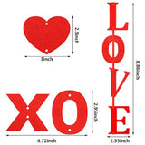 100 Pieces Valentine'S Day Felt Heart Love Hanging Garland With 10 Pie