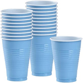 Light Blue Solid Color Plastic Party Cup (12 Oz.) 20 Count - Premium Quality And Durable, Perfect For Any Celebration