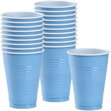 Light Blue Solid Color Plastic Party Cup (12 Oz.) 20 Count - Premium Quality And Durable, Perfect For Any Celebration