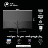 27" Gaming Monitor,1920 * 1080P 144Hz Curved Computer Monitor,Hdmi *1,Vga*1,Tilt Adjustable,Vesa Compatible, Black
