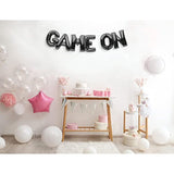 Game On Balloons Banner Black Game Themed Birthday Party Decoration And Supplies Sign