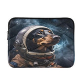 Astronaut Dog Laptop Sleeve Bag Compatible For 13-14 Inch Notebook, Water Resistant Computer Case Laptop Polyester Vertical Carrying Case