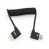 8K Left Angle Hdmi To Right Angle Hdmi 2.1 Ultra High-Speed Braided Coiled Cab