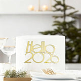 Golden Acrylic Hello 2026 Cake Topper for New Year’s Eve Party Decor
