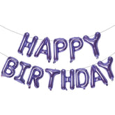 Pruple Happy Birthday Balloons Banner, 16 Inch Mylar Foil Letters Balloon Sign For Birthday Party Decorations Photo Booth Backdrop