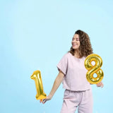 10 Pcs 16" Gold Number Balloons 0–9 Mylar Foil for Party Decorations