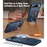 360° Spin Magnetic Stand Case for Google Pixel 9 Pro XL, 12FT Military Grade Case
