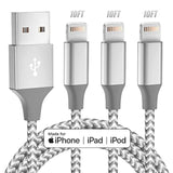 iPhone Charger 3 Pack 10ft MFi Lightning Cable Fast Charging Grey White