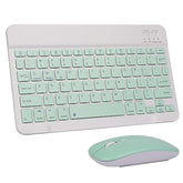 Wireless Keyboard And Mouse Bluetooth Rechargeable Wireless Mouse Keyboard Set Ultra-Slim Portable Compact Keyboard And Mouse Combo For Computer/Pc/Windows/Win7/8/10/Mac/Ipad/Ios/Phone/Android (Green)