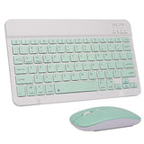 Wireless Keyboard And Mouse Bluetooth Rechargeable Wireless Mouse Keyboard Set Ultra-Slim Portable Compact Keyboard And Mouse Combo For Computer/Pc/Windows/Win7/8/10/Mac/Ipad/Ios/Phone/Android (Green)