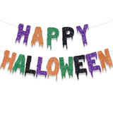 Halloween Glitter Banner: "Happy Halloween" Garland Party Decoration