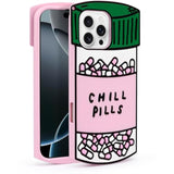 Cute Case Compatible With Iphone 16 Pro Max Chill Pills Case, Girly Capsule Bottle Shape, 3D Soft Silicone Heavy Duty Protection Shockproof Cases Cover For Girls Women