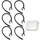 6Pcs Ear Hook For Plantronics M155 M165 M1100 M100 M55 M28 M25 Voyager Edge Replacement Loop Clip, Black Earloop