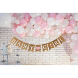 1pcs Baby Girl Burlap Banner with Light Pink Heart for Shower & Gender Reveal Decor