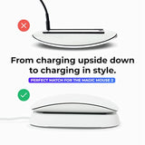 Charging Station Compatible With Apple Magic Mouse 2 - White - Perfect Accessories | Usable As Charging Dock, Stand & Charger | Includes 5Ft (1.5M) Usb-A Cable | Lightning Connector