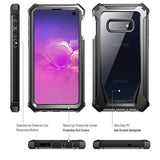 Rugged Clear Case Compatible With Galaxy S10E 2019, Full-Body Hybrid Bumper Cover, Support Wireless Charging, Includes Built-In-Screen Protector, Guardian Series, Black