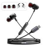 Usb C Headphones For Samsung S24 S23 Fe S22 S21 S20 A53 A54 Wired Earbuds Metal In-Ear Type C Earphone With Microphone Volume Control Bass Stereo For Iphone 17 Pro Max Iphone 16 Pro Max Pixel (Black)