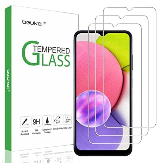 (3 Pack) Compatible For Samsung Galaxy A03S / Galaxy A03 Core/Galaxy A03 Screen Protector Tempered Glass, Touch Sensitive,Case Friendly, 9H Hardness