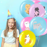 36 Pcs Cat Theme Party Latex Balloons Animal Print Decorations Cartoon Cat Party Favors For Boy Girls Kitty Theme Birthday Supplies, 12 Inches