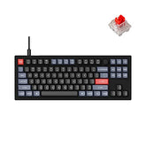 V3 Wired Custom Mechanical Keyboard Knob Version, Tkl Qmk/Via Programmable Macro With Hot-Swappable K Pro Red Switch Compatible With Mac Windows Linux Carbon Black (Non-Transparent)