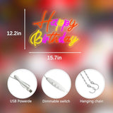 Happy Birthday Neon Signs For Wall Decor?Led Neon Light For Bedroom?Christmas Birthday Party Decorations Gifts