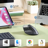 Ergonomic Vertical Mouse With Led Screen, Knob Control, 5 Programmable Buttons, 57° Angle, 4-Device Connect(2.4G /Bluetooth/Wired), 800-2400 Dpi, Rechargeable Mice For Windows, Mac, Laptop, Pc
