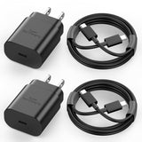Type C Charger Fast Charging, 2 Pack 25W Usb C Wall Charger Fast Charging Block With 6Ft Type C Charging Cable Compatible For Galaxy S25/S25+/S25 Ultra/S24/S24+/S24 Ultra/S23, Iphone 17 16 15 Pro Max