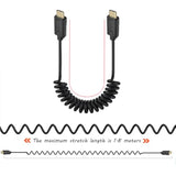 Coiled Usb 3.1 Type C Cable, Usb C Male To 90 Degree Left & Right Angle Usb C
