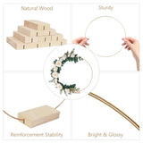 12Pcs 12 Inch Floral Hoop Centerpiece Table Decorations, Metal Gold Center Pieces Decoration For Table With Wood Base, Table Centerpieces For Diy Wedding Decor Wall Hanging Crafts