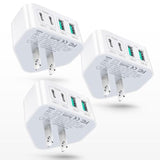 3-Pack Usb C Charger Block, 40W 4 Port Flat Fast Usb C Wall Charger Pd 3.0 Power Adapter Multport Type C Charging Plug Brick For Iphone 16 15 Plus 14 13 12 11 Pro Max Xs Xr 8,Samsung,Tablet