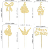 24pcs Frozen Princess Cupcake Toppers Glitter Castle Bow Cake Decorations