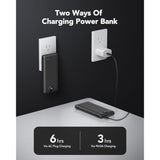 Portable Charger With Wall Plug, 10000Mah Slim Portable Charger Built In Cables,Pd 20W Fast Charging Power Bank With Cords,Usb C Portable Phone Charger Travel Accessories -Black(1 Pack)