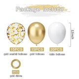 50PCS White & Gold Confetti Balloons β 12" Latex Balloons with Ribbons for Party Decorations
