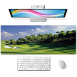 Golf Course Desk Mat Green Large Extended Mouse Pad Xl Desk Pad Gaming Mousepad Keyboard Mouse Mat For Computer Laptop 31.5''X11.8'' Non-Slip Rubber Base With Stitched Edges