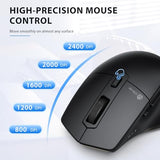 Wireless Mouse With Bluetooth Or Usb Receiver, 5 Adjustable 2400Dpi Rechargeable Computer Mice, Wireless Mouse For Laptop, Ipad, Macbook, Tablet, Pc