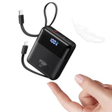 Portable Charger 10000mAh Power Bank Fast Charging, 22.5W USB C Battery Pack with Built-in Cables, Small Portable Charger Travel Essentials Power