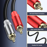 2Rca Video Extension Cable 2Rca Male To 2Rca Male Short Subwoofer Cable 2Rca To 2Rca Cable Stereo Audio Cable Rca To Rca Short Cable For Hdtv Systems Speakersand Dvd (2 Pcs)