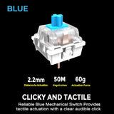 Akb-670Ub Mechanical Keyboard With Copilot Ai Hotkey - Blue Switch, Multi-Os Compatible | Enhanced Productivity With Tactile Feel And Multimedia Keys