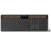 Wireless Solar Keyboard Full Size Solar Recharging Keyboard For Computer/Desktop/Pc/Laptop/Surface/Smart Tv And Windows 10/8 / 7 / Vista/Xp Built In Rechargeable Battery