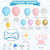 176Pcs Blue Balloon Garland Kit with Paw Bone Daisy Balloons for Puppy Party