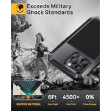 For Iphone 16 Pro Max Case, Metal Heavy Duty Shockproof Tough Rugged Case With Built-In Glass Screen Protector, 360 Full Body Dustproof Strong Protective Phone Case For 16 Pro Max 6.9", Black