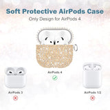 For Airpods 4 Generation Case, Luxury Sparkly Bling Rhinestone Case With Keychain For Women Girls Anti-Lost Glitter Crystal Hard Pc Shockproof Full Protective Cover For Airpods 4Th-Gold