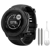 NotoCity for Garmin Instinct Band, Soft Silicone Replacement Watch Strap Compatible with Garmin Instinct 2/ Solar/Tactical(Black)