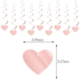 Pink Valentines-Day Heart Party-Decorations Garland - 18Pcs Romantic Special Night Galentines Swirl Streamers Banner,Engagement Baby Shower Wedding Anniversary Love Hanging Decor