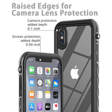For Iphone X/Xs Waterproof Case Life Snowproof Dirtproof Shockproof Cover For Iphone X/Xs 5.8‘’ (Black)