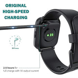 Compatible With Ruimen Smart Watch Charger, Magnetic Usb Charging Cable Replacement Charger Cable Compatible With Ruimen D1 1.85" Smart Watch (2 Pack-Black+White)