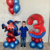 40 Inch Giant Spider Theme Number Foil Balloons - Large Number 3 Balloons For Kids' Birthday Anniversary Party Decorations Supplies (Numbers 0-9 Available)