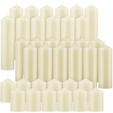 36 Pcs Pillar Candles Bulk Set Of 3 Long Burning Wax Pillar Candles 2 In X 3, 6, 8 Inch Dripless Unscented Smokeless For Wedding Party Spa Lantern Fireplace Home(Ivory White)