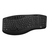 Adesso WKB-1600CB TruForm Media Wireless Ergonomic Keyboard & Optical Mouse Combo with 24 GHz RF Technology, Split Design, Adjustable DPI, and Multimedia Hotkeys